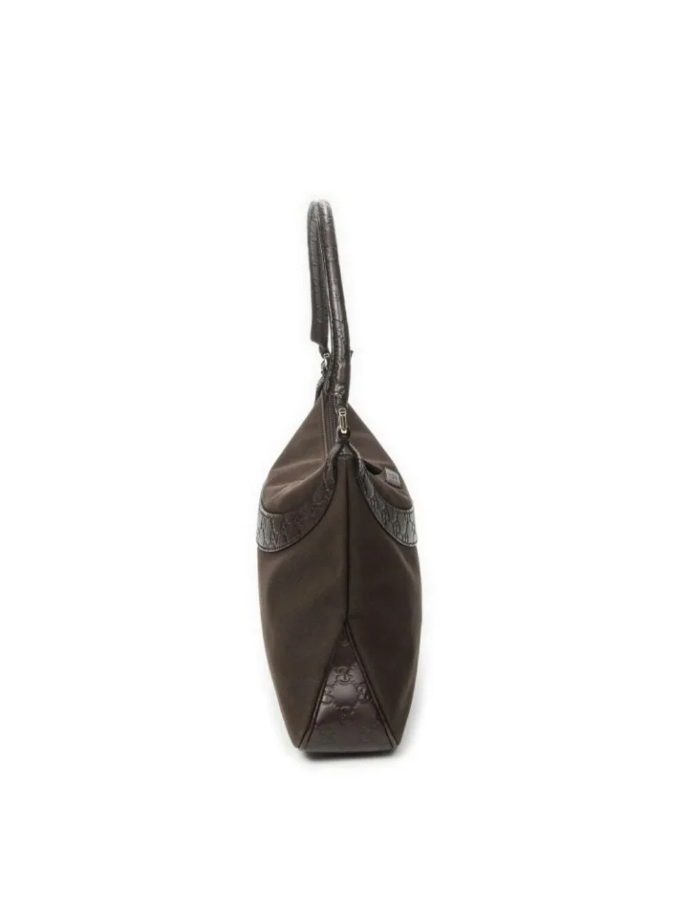 Gucci Zip Hobo Dark Brown Canvas